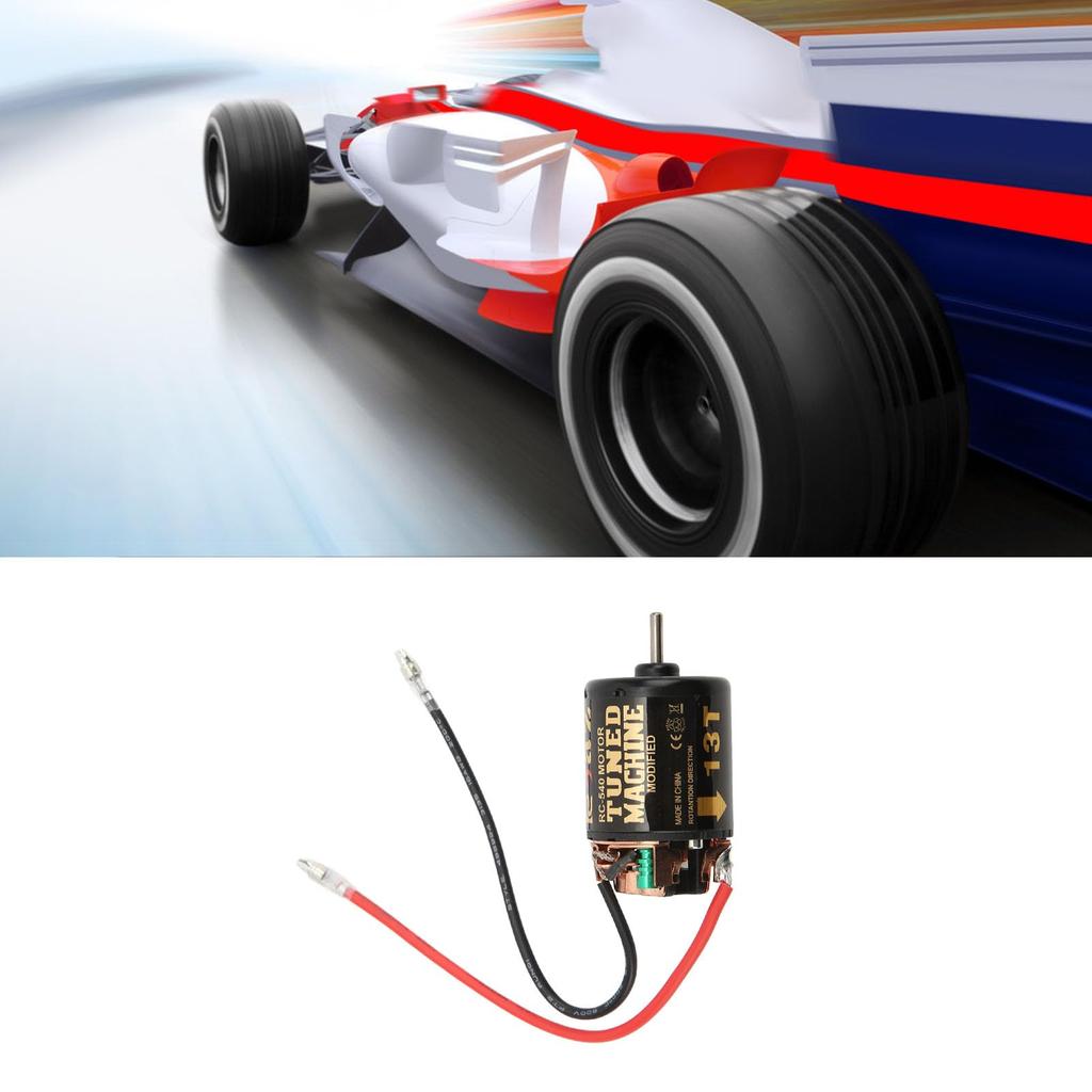 540 Brushed Motor, Long Life, 3.17mm Shaft Diameter, 12mm Span, Black, for 1/10 Scale RC Cars, 1 x Motor