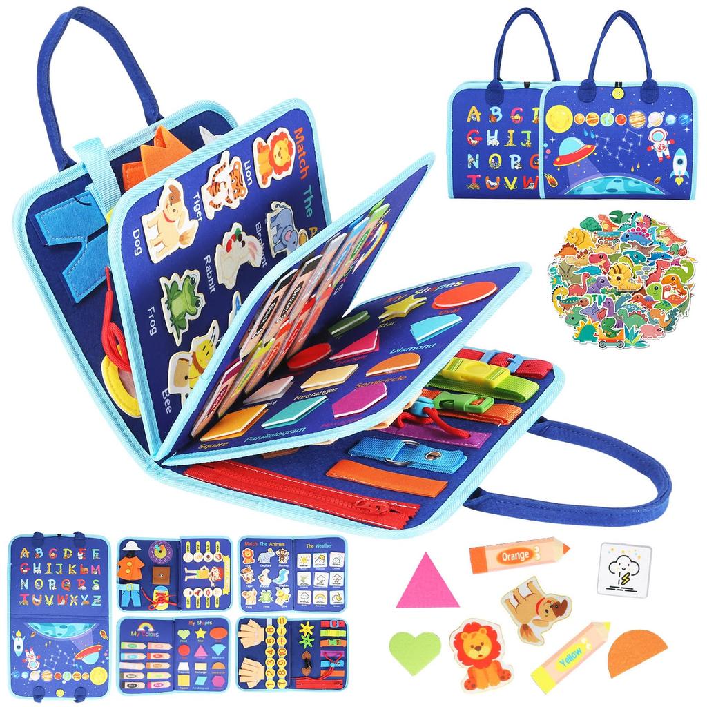 YGKIPEG Montessori Educational Busy Fingertip 1 Year 2 Year 3 Year 4 Year 5 Year Time Dressing Fingertip Animal English Clock Year Cloth Montessori