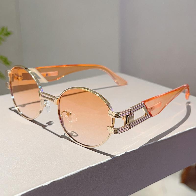 Vintege Oval Sunglasses Men New in Fashion Gradient Casual Shades Women Ins Trendy Brand Design Outdoor Decor Sun Glasses