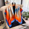 Spring New Printing 90 * 90 Square Scarf Simulation Silk Scarf Satin Flower Headscarf Scarf