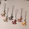 Wooden Mobile Phone Chain Handmade Horse Pendant Chinese Style Horse Keychain  Bag Decoration