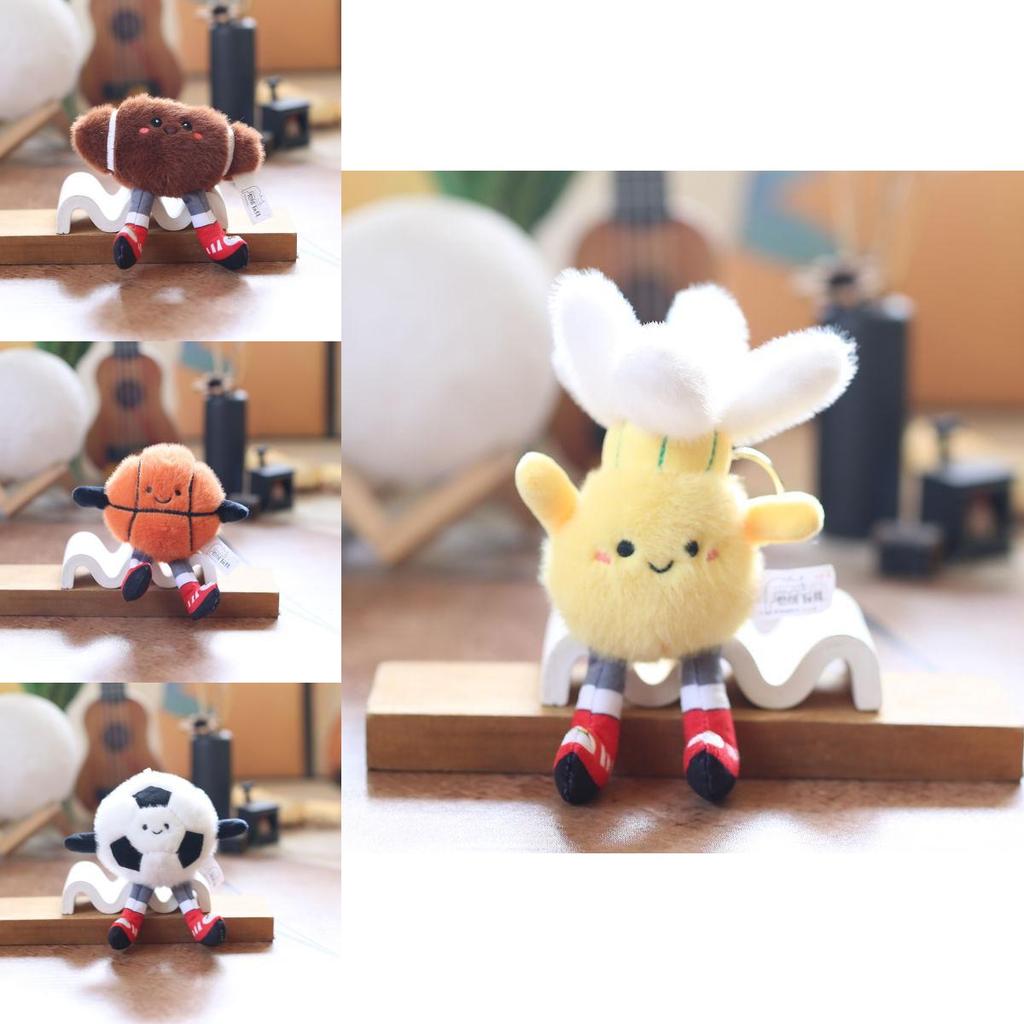 Sports Theme Plush Keychain Pp Cotton Stuffed Animal Toy Backpack Charm Gift For Kids