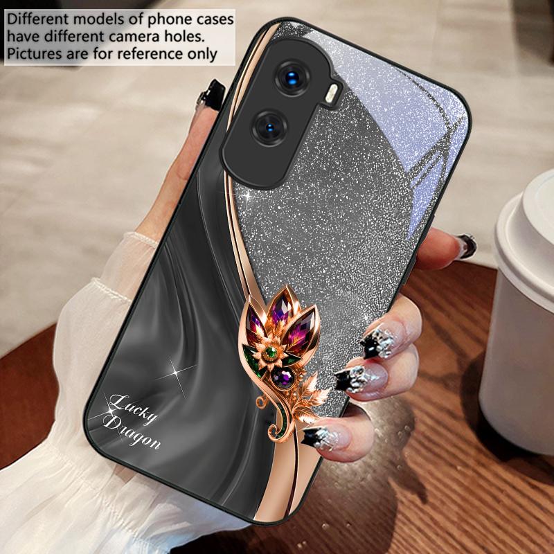 Colorful gemstone pattern For Honor 30 50 50SE 70 Pro 90 200 200Pro Magic 4 5 7 Lite X9c Smart X50i Plus X9 X30 Glass Phone Case