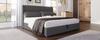 Upholstered Bed 160x200cm with Adjustable Headrests, Hydraulic Frame, Storage, Linen Material, Metal Slatted Frame, Grey (With Mattress)
