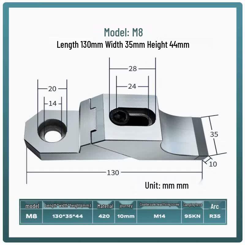 M8 CNC Heavy-Duty Frog Clamp