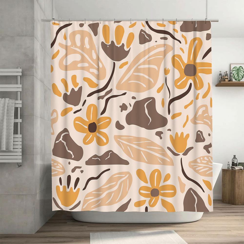 Stilvolle Duschvorhänge mit Blumenmuster für die Heimdekoration Wasserdichter Duschvorhang Modernes Elegantes Design mit Hakenringen Einfache Montage