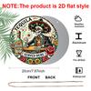 2D Flat, 1pc Round Aluminum Tequila Served Here Sign, Mexican Sugar Skull & Sombrero Metal Wall Art, Day of the Dead Style Tequila Bar Decor
