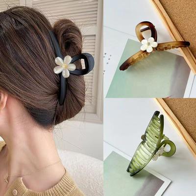 Modische Blume Klemmende Haarspange für Damen Große Haarklammern Kopfschmuck Haarnadel Haaraccessoires Rücklöffel Pfanne Haar Haifischklemme
