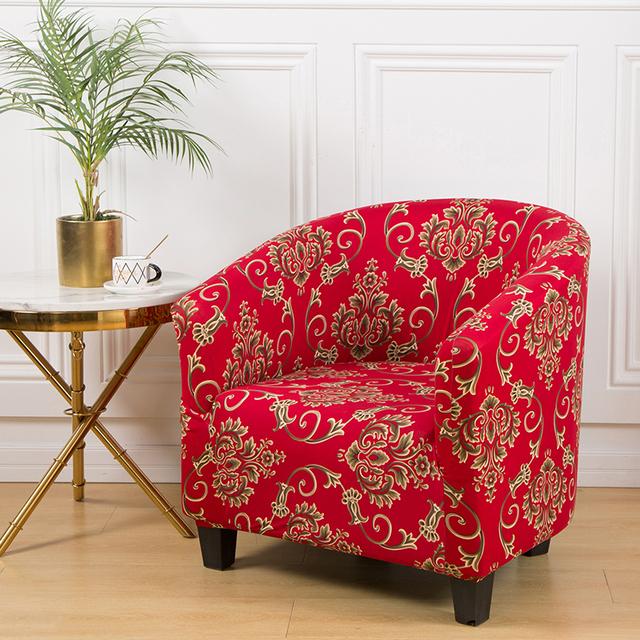 Club Chair Cover Small Sofa Skins Protector Single Seat Chair Cover Arm Chair Slipcovers For Dining Room Floral Printed
