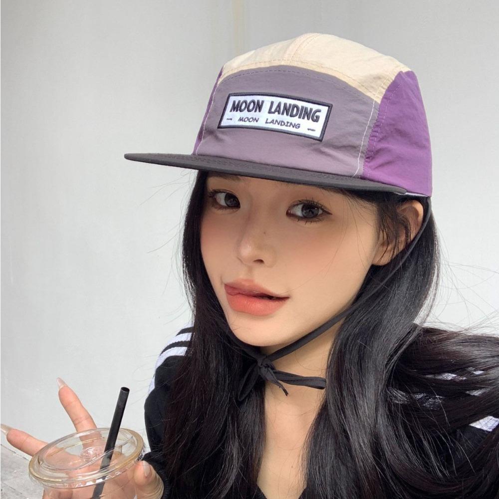 Retro Contrasting Color Baseball Cap Flat-brimmed Peaked Cap American Style Baseball Hat  Sports
