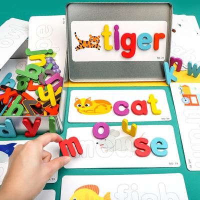 Magnetic Word Spelling Children'S Puzzle Toys Children'S English Cognitive Card Early Education Enlightenment Puzzle English Card Spelling Music