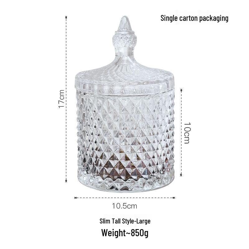 European Crystal Candy & Jewelry Glass Storage Box with Lid