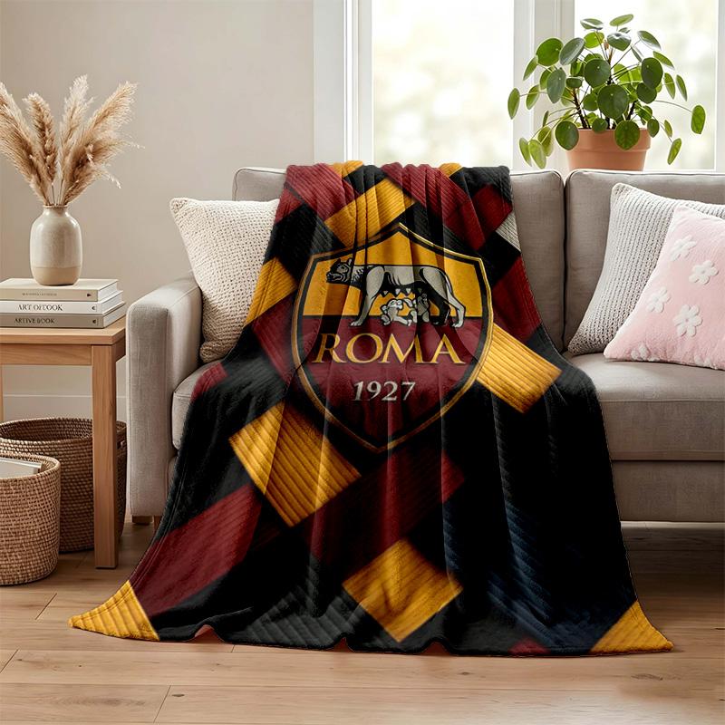 A.S Roma blanket Flannel Blanket Soft Cozy Plush Throw for Sofa Bed Lightweight Home Decor