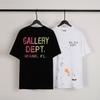 T-shirt a maniche corte trendy europea e americana transfrontaliera GALLERY DEPT con lettere sbiadite effetto distressed e schizzi di inchiostro per uomo e donna, alta
