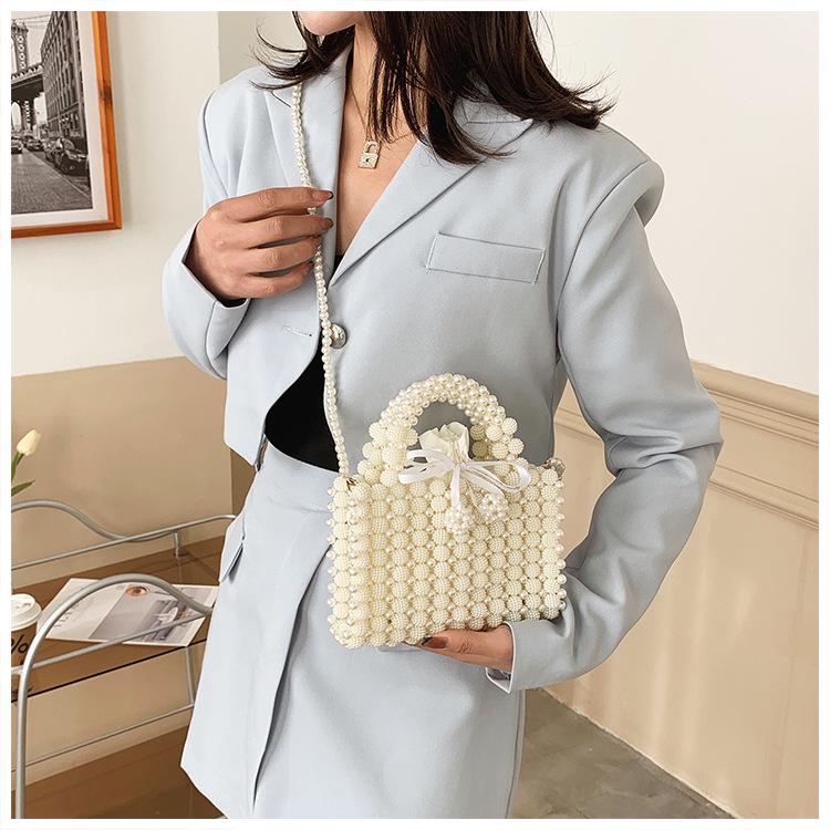2025 Little Fairy Beaded Woven Handbag - European & American Fashion Shoulder Tote