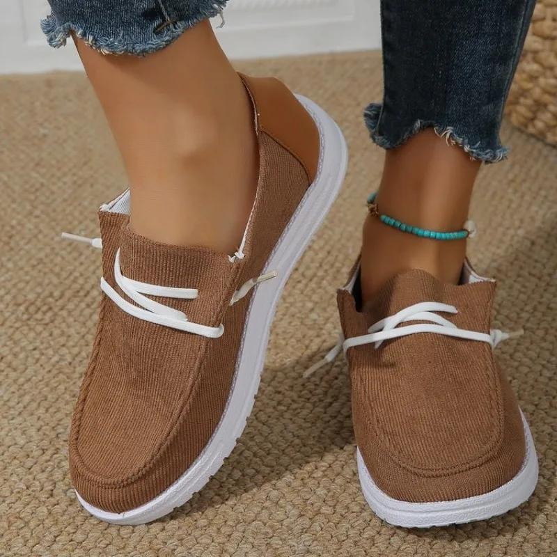 2024 Fashion Casual Plus Size Flats Shoes Women Work Shoes Comfortable for Work Breathable Loafers Sneakers Zapatos De Mujer