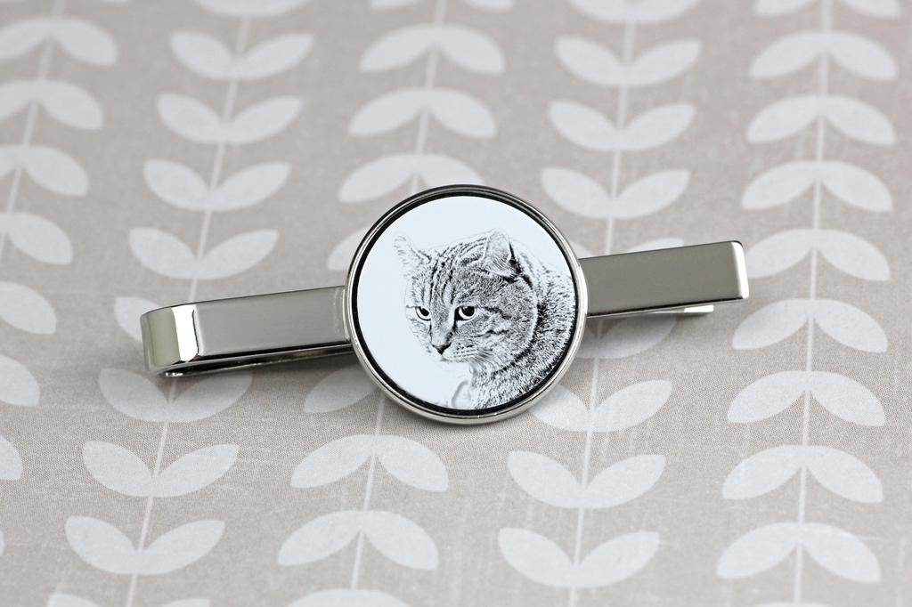 Highland Lynx - cat tie clip, personalized tie clip, unique gift for men from Art-Dog brand