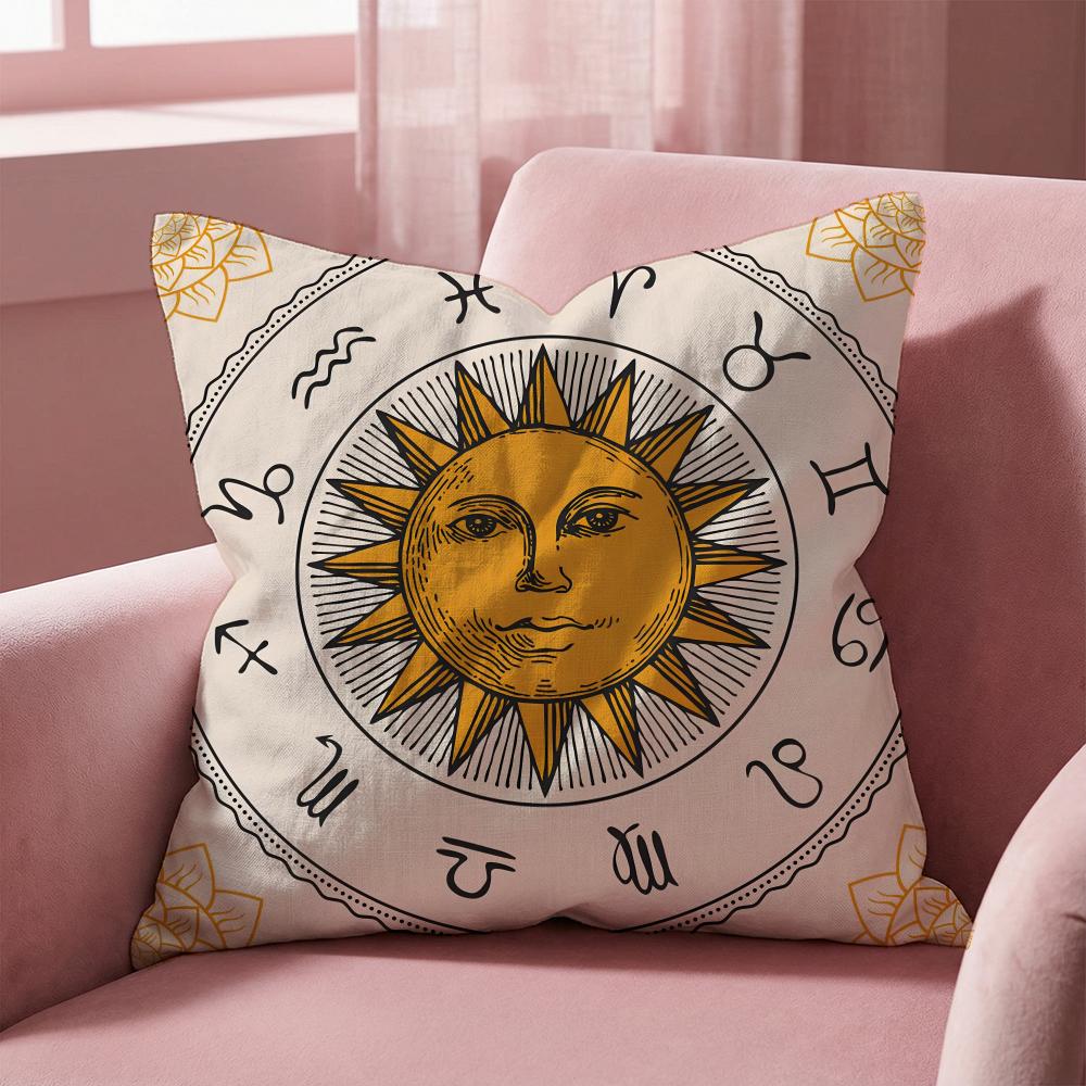 

Tarot Sun and Moon Cushion Cover Multi-Scene Pillow Cover for Home & Car - Reversible, Soft & Durable for Daily Use 30cmx30cm