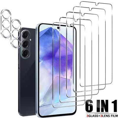 6 In 1 Tempered Glass For Samsung Galaxy S25 S24 Ultra Plus Screen Protector Film Camera Lens Film Anti Scratch Protective Films