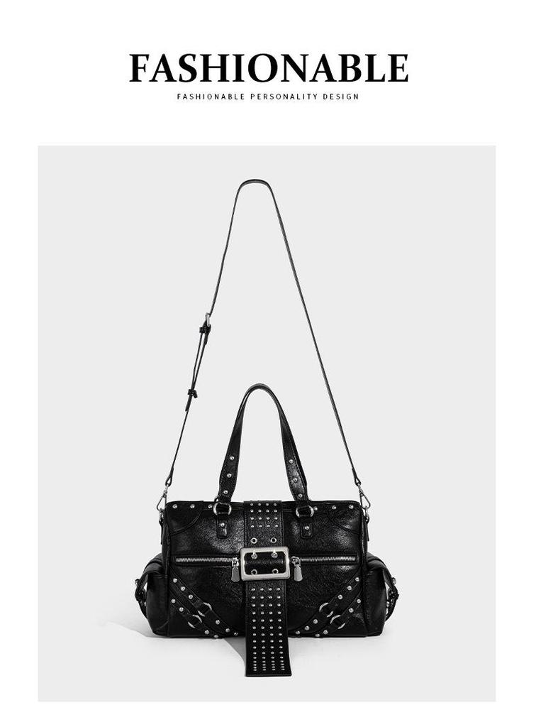 Large Capacity Punk Style Rivet Crossbody Bag - Trendy, Casual, Versatile Women's Shoulder Bag
