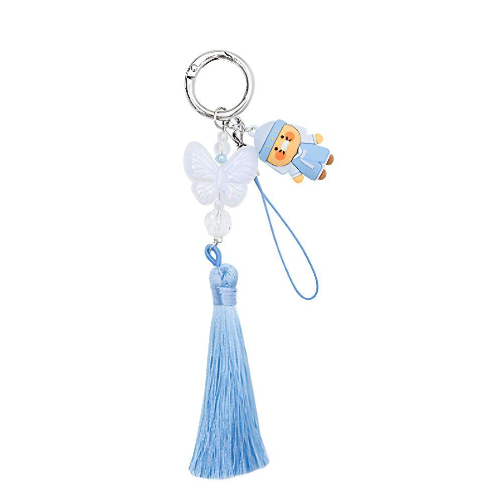 Chunsik Hanbok Blue Figure Tassel Strap Keychain Korean Traditional Charm