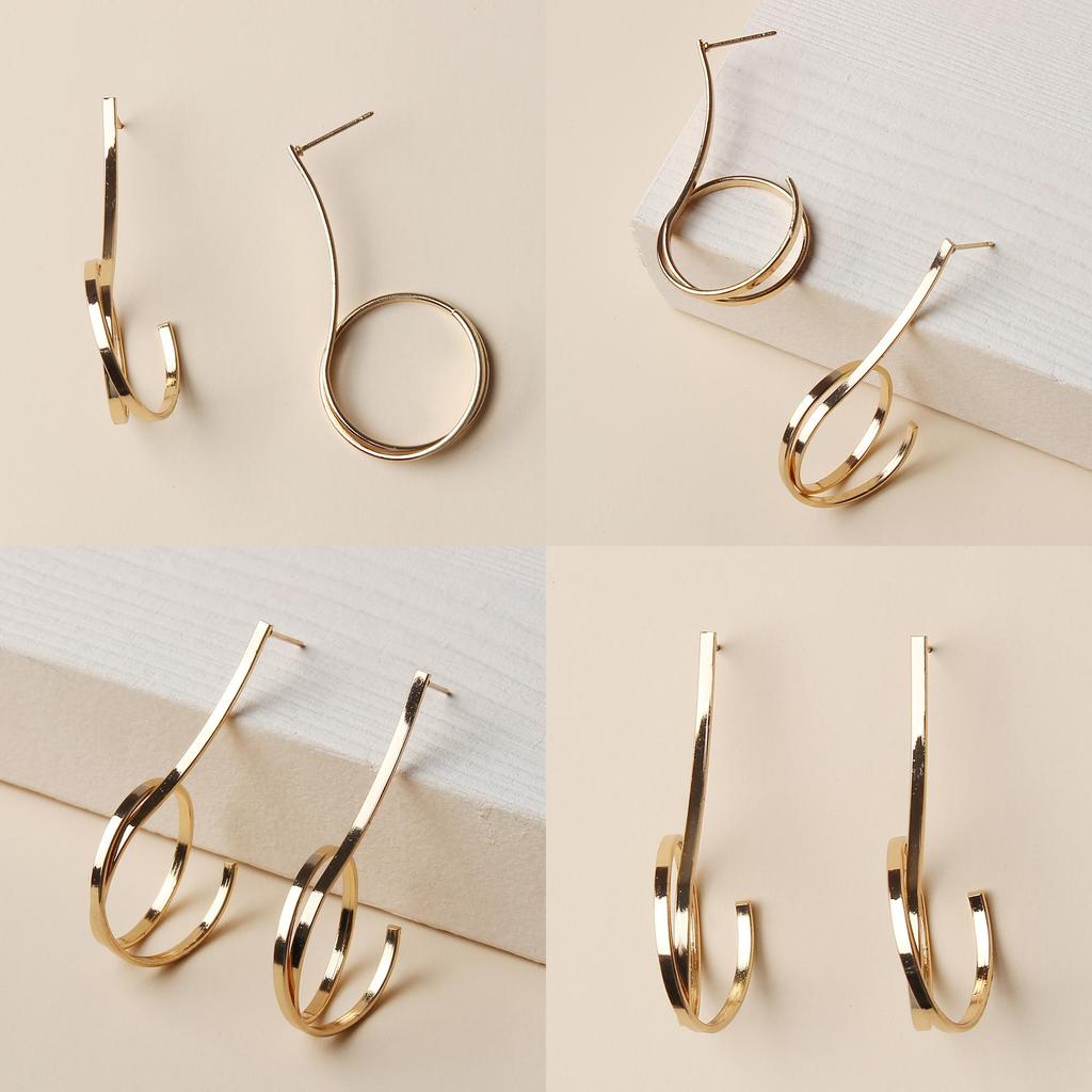 Metal Alloy Circle Earrings For Women Fashionable Geometric Design Gift For Occasions