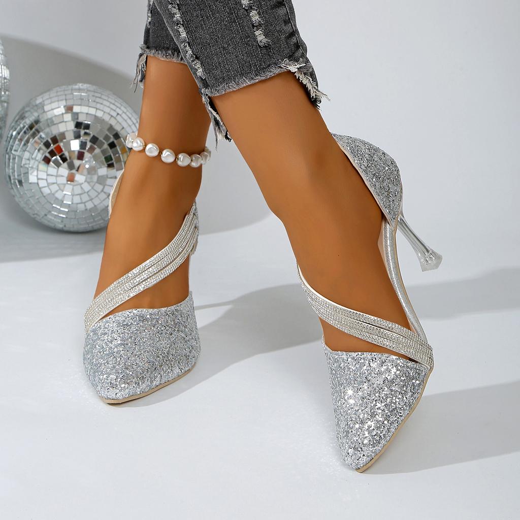 Fashion 2025 Women Sandals Pointed Toe High Heels Zapatos De Mujer Hollow Sexy Wedding Shoes Breathable Single Leather Summer Sandals