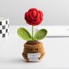 Emotional Support Crochet Sunflower Cute Knitted Flowers Potted Table Decor Graduation Gift Knitting Flower Pot Desk Accessories