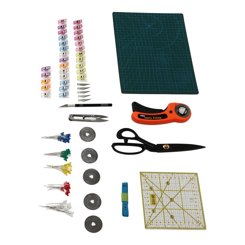 Quilting Kit Cutting Mat Cutting Knives Clips Needles U Shaped Scissors Circular Knifes Rotary