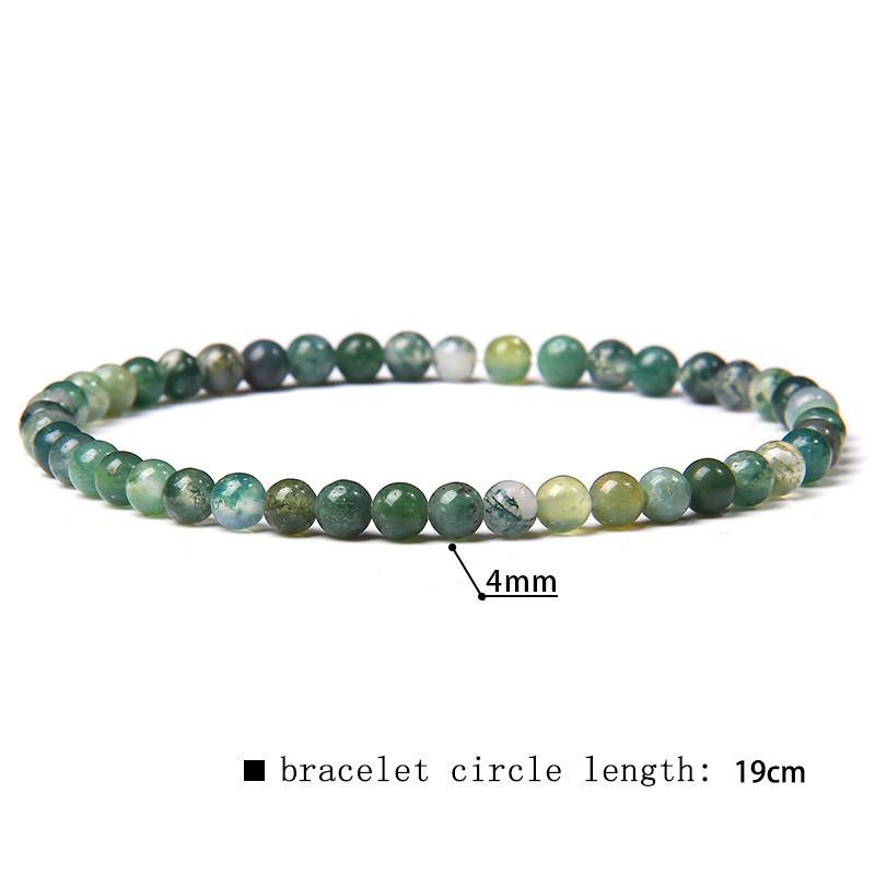 4mm Natural Agate Mini Energy Bracelet Women's Glossy Beads Semi-Precious Pulsera Jewellery Bracelet Bracelet