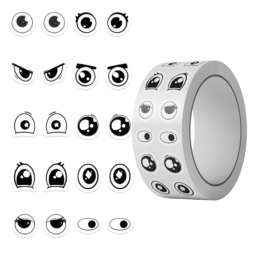 500-Piece Set of Wiggly-Eyed Smiley Stickers Suitable for Mobile Phones, Notebooks, Luggage and Water Bottles Doodle Decoration