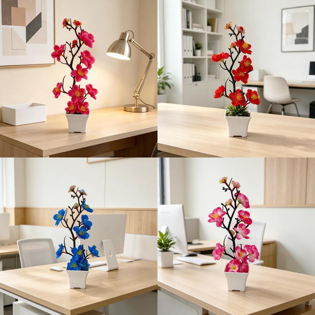 Plum Blossom Artificial Plant With Plastic Material For Home Decor And Spring Festival Displays