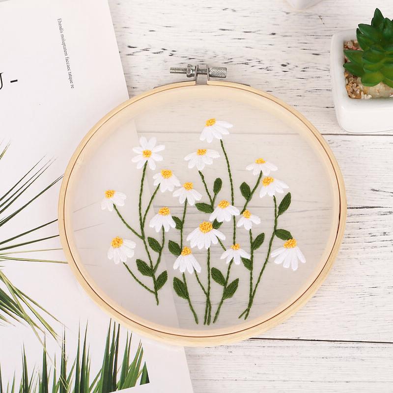 Feiyang Transparent Yarn Embroidery Diy Handmade Embroidery Material Package, Needle And Thread Set