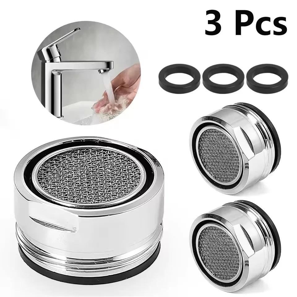 3PCS Brass Water Saving Faucet Tap Aerator M24 Thread Bathroom Faucet Bubbler Stainless Steel Replaceable Filter Mixed Nozzle