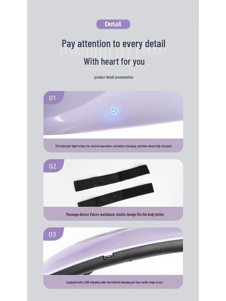 Wiederaufladbarer Multifunktionaler Massagegürtel für Fitness und Taille