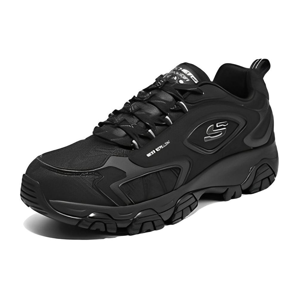 Skechers Outdoor Fabric Synthetic Leather Cow Split Leather Versatile Sports Shock Absorbing Wear Resistant Low Top Casual Shoes 237264C-BBK