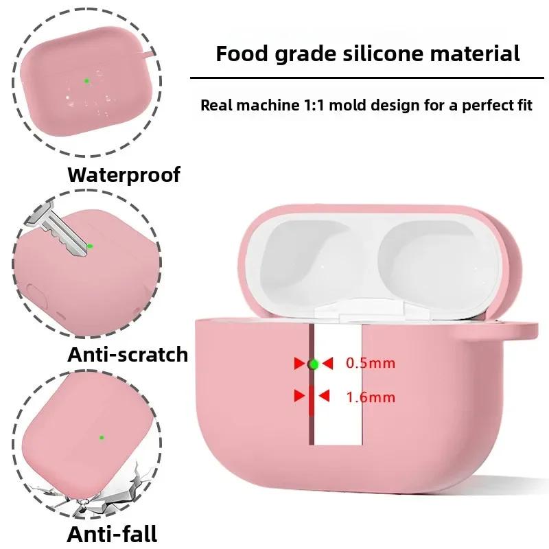 Earphone Case For Airpods Pro 3 (2025) Pro3 Candy Color Silicone All Inclusive Soft Cover with Cleaning Kit+Anti-lost Hand Strap