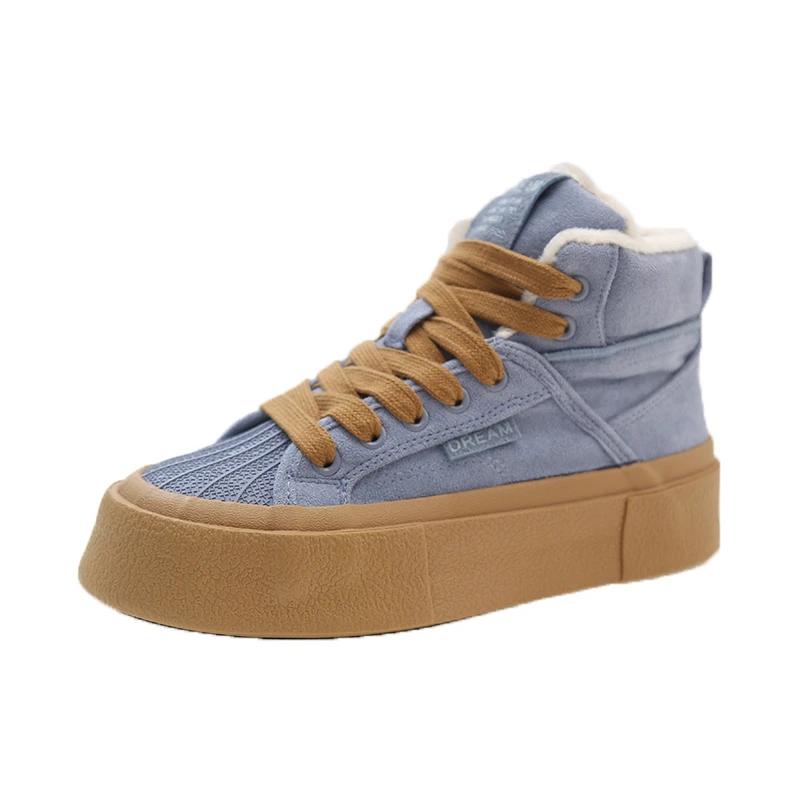 Women's Casual Sneakers 2024 Winter Fashion New Shoes for Women Short Plush Flat Cotton Shoes Platform Ladies Walking Shoes