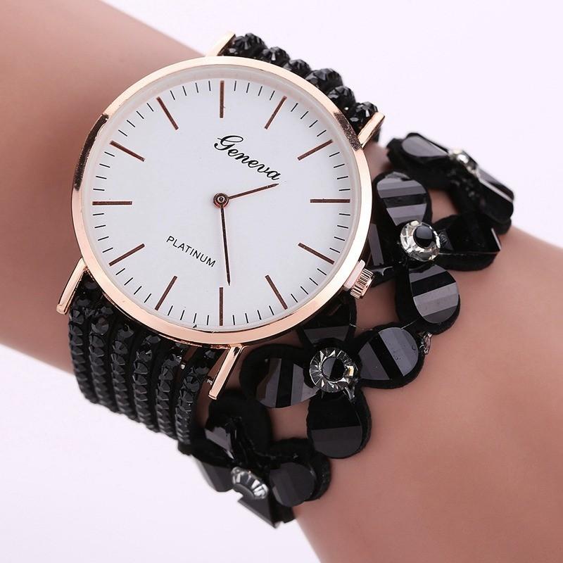 Elegant Floral Quartz Bracelet Watch Fashionable Women's Jewelry Timepiece