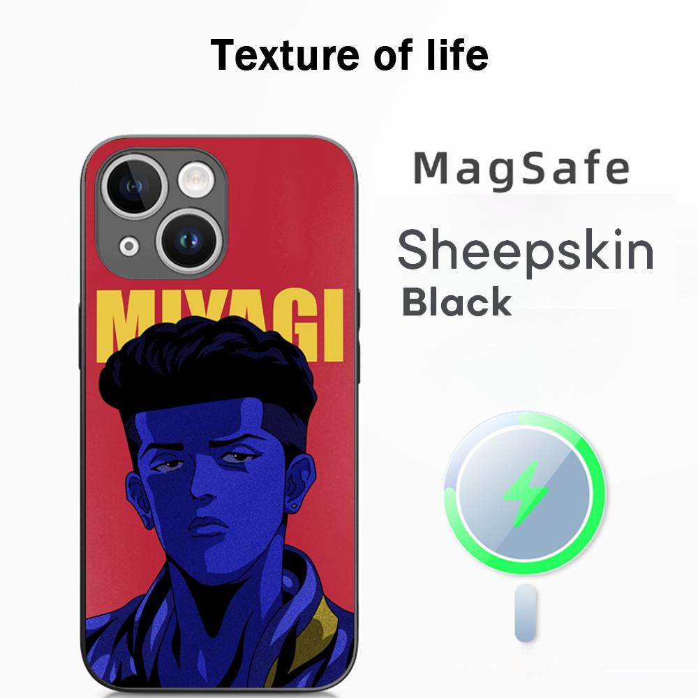Slam Dunk Classic Basketball Comics Phone Case For iPhone 16 15 14 13 12 11 Plus Pro Max  High-end Luxury Magsafe Sheepskin