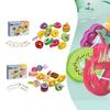 Wooden Animals Caterpillar Eat Fruits String Threading Beads Toddler Preschool Activities Lacing Toys For Kids X5Y4