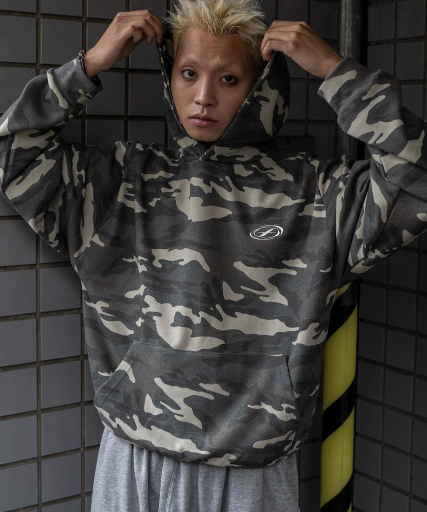 WEGO Patterned Metallic Camouflage Oversized Size Pattern 1 Men's Hoodie/Sweatshirt, Top, Streetwear, Gift, Fall/Winter, Spring/Autumn/Winter, F,