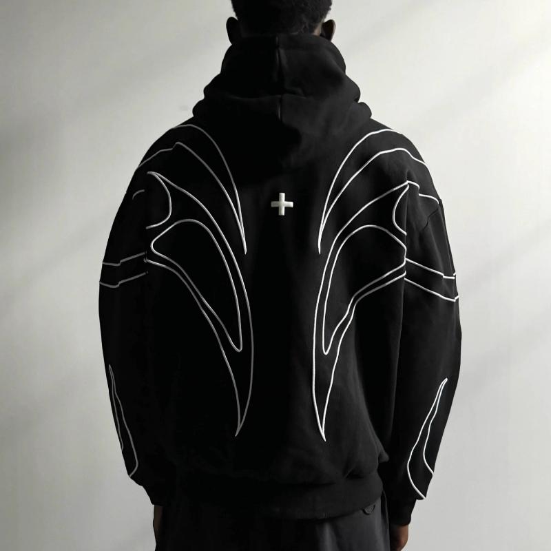 European and American Y2K Street Personalized Print Men's and Women's Fashionable Loose Hoodie