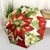 1pc Poinsettia Pattern Automatic Folding Umbrella - Portable Collapsible 8-Rib Umbrella for All Seasons Yy251119150