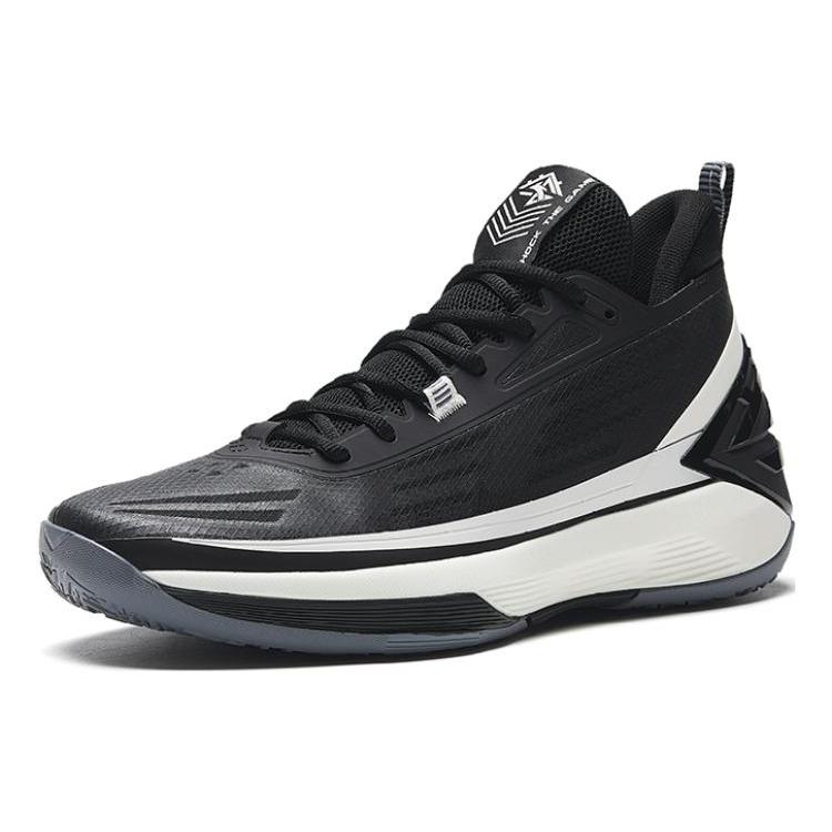 New Anta Charge 5 Cushioning Anti Slip And Wear Resistant Low Top Basketball Shoes Men's Black White 112331603-3