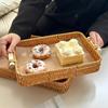 Handgeflochtenes Rattan-Tablett: Brot- und Obstkorb für Snacks und Nachmittagstee