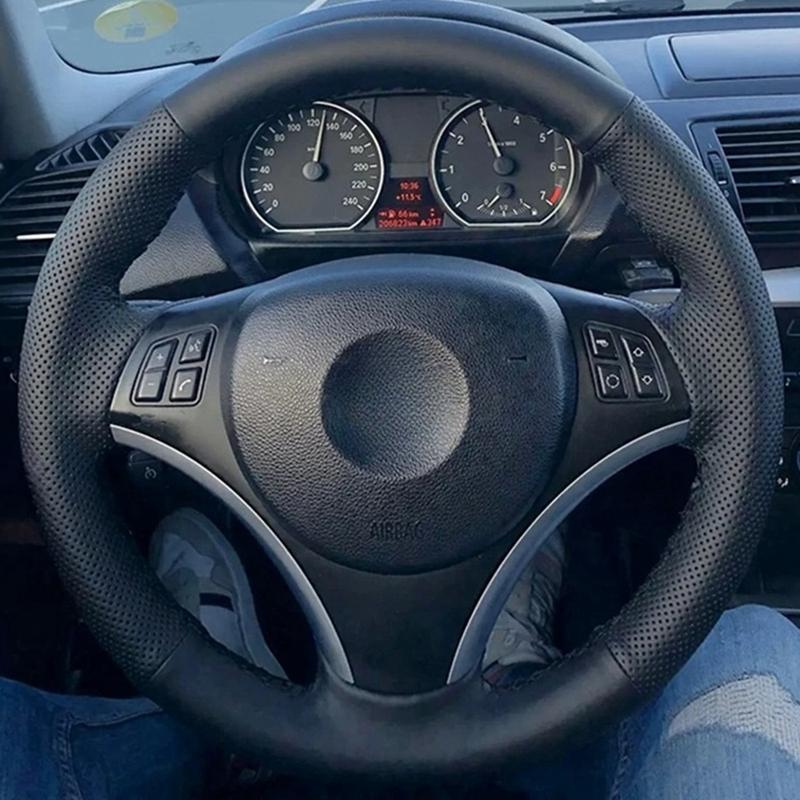 Black Microfibre Leather Car Steering Wheel Cover For BMW M Sport M3 E90 E91 E92 E93 E87 E81 E82 E88 X1 E84 Steering Wheel Case