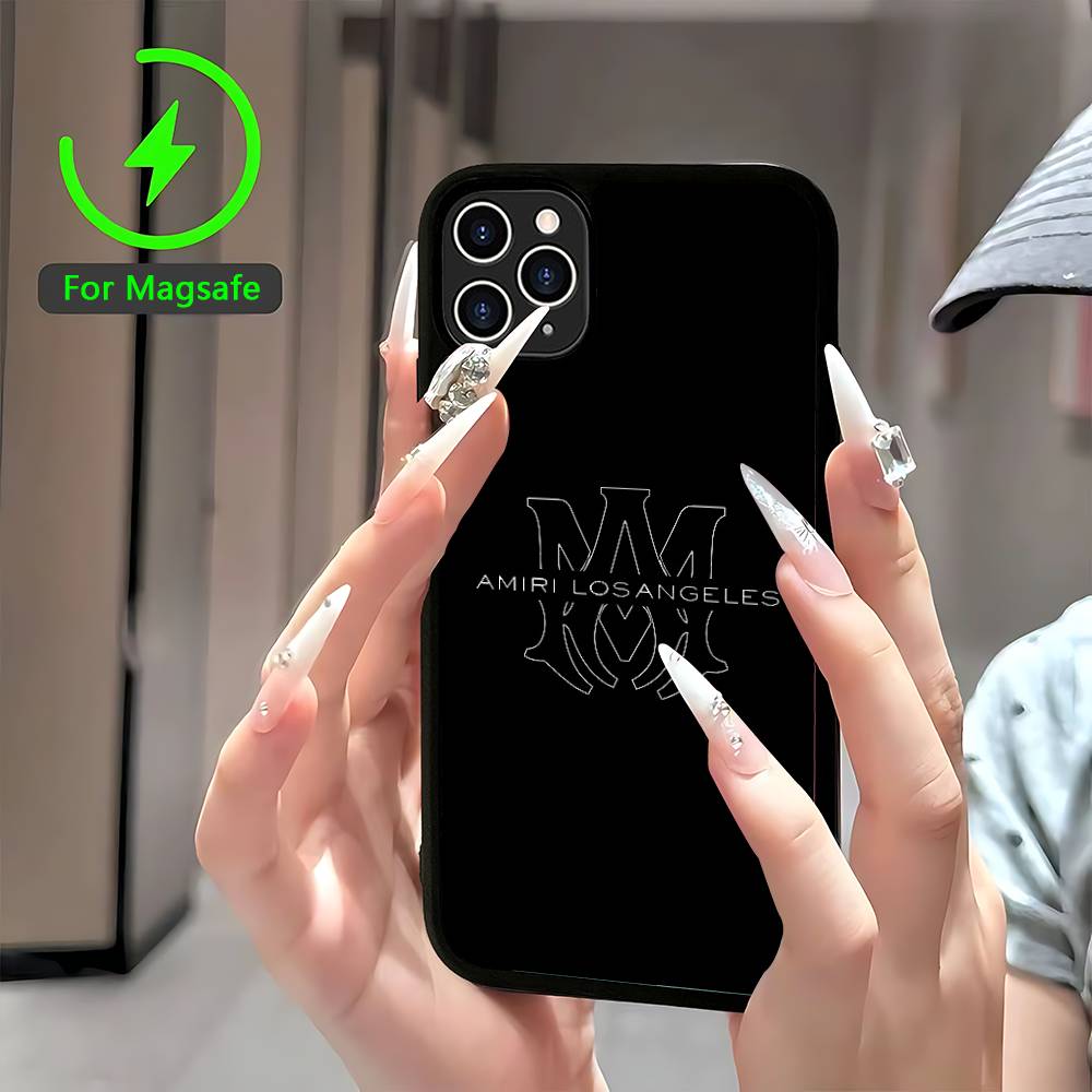 

EPC Pretty Brand A-Amiri Логотип Магнитный Беспроводной Чехол Для Телефона Для IPhone 17 16 15 14 13 12 11 Pro Max Plus Mag Чехол Для Телефона iPhone 12