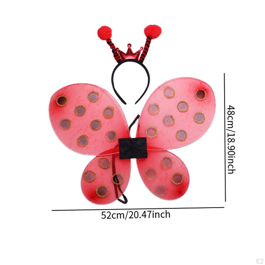 Ladybug Wing Costume Set for Masquerade Halloween Carnival Birthday Festival