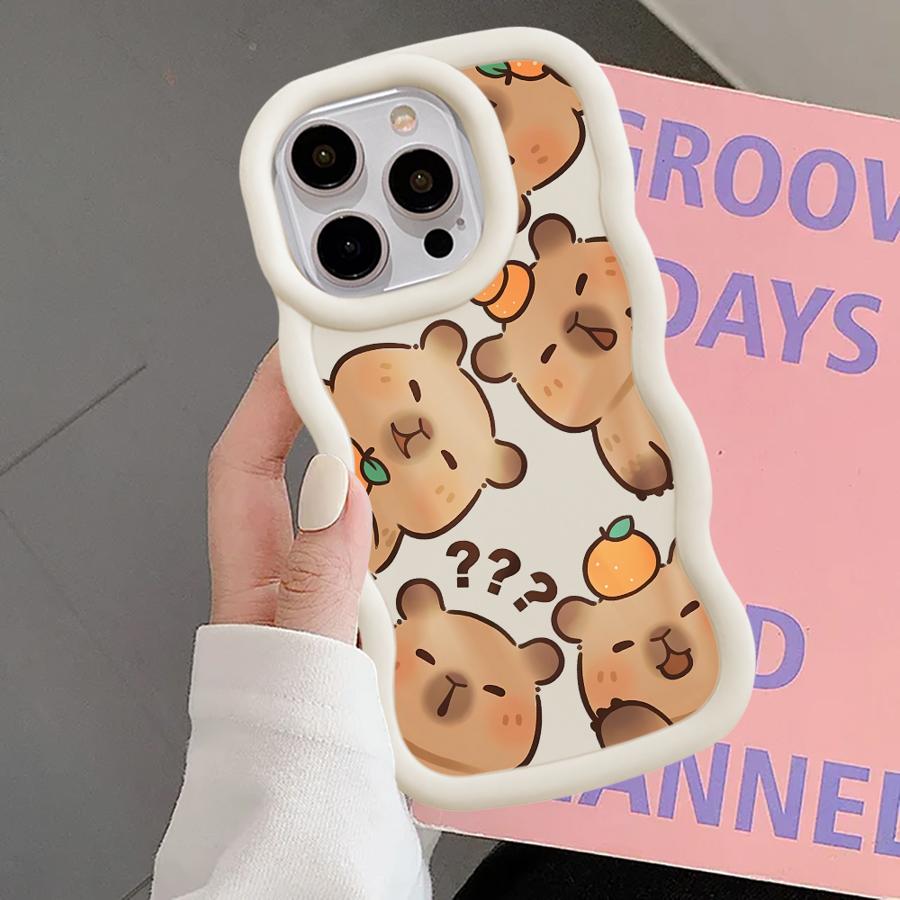 Case for iPhone 11 12 15 Plus 17 Air 14 16 Pro Max 13 XR 8 Soft Phone Cover Capybara Cute